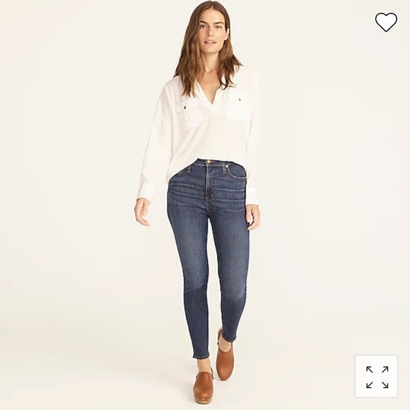 J. Crew Curvy Toothpick High Rise Medium Wash Denim Skinny Jeans